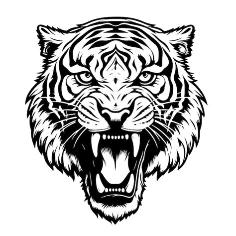 Premium Vector Angry Tiger Head Hand Drawn Sketch Vector Illustration