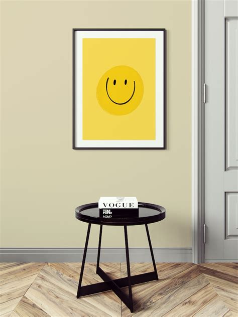 Smiley Print Gallery Wall Art Modern Wall Decor Etsy