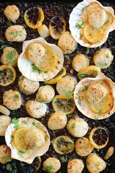 Sheet Pan Garlic Butter Scallops Garden In The Kitchen