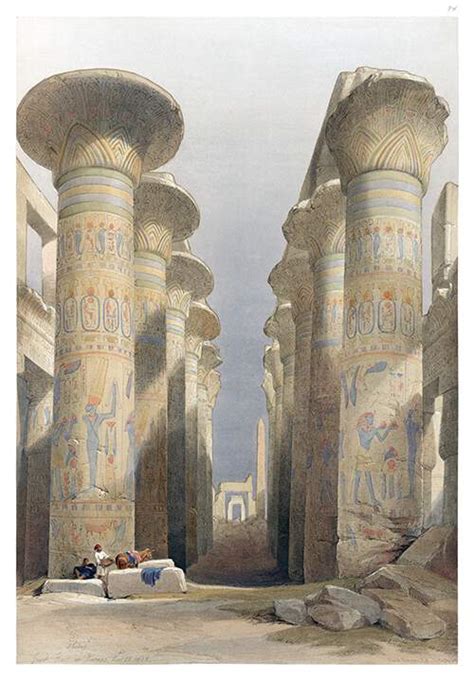 Great Hypostyle Hall At Karnak Old Book Illustrations