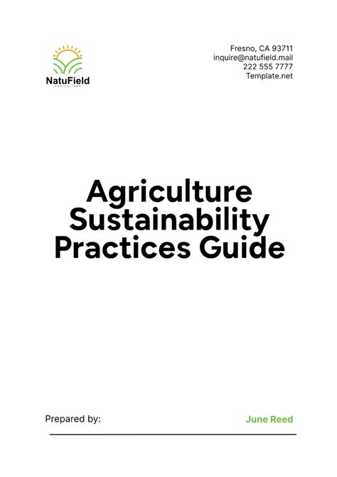 Free Agriculture Sustainability Practices Guide Template Edit Online