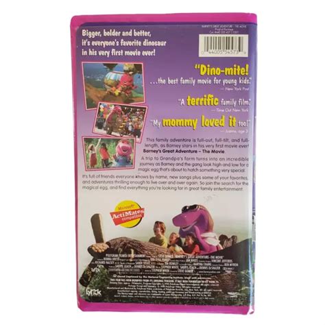 Barneys Great Adventure The Movie Vhs Tape Purple Clamshell