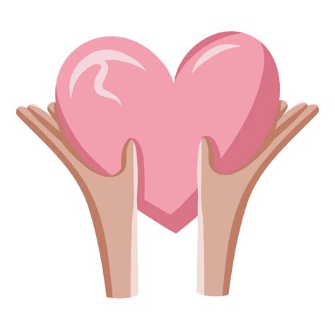 Two Hands Holding A Pink Heart Isolated On Transparent Background