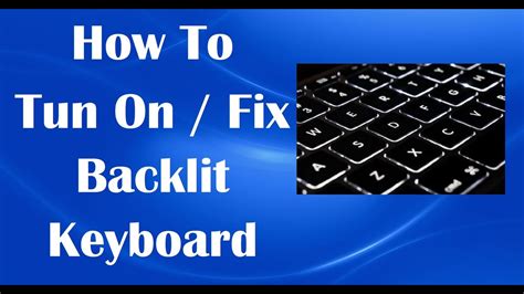 How To Tun On Fix Backlit Keyboard 2 Methods YouTube