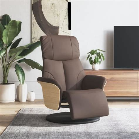 MAG Fauteuil Inclinable Avec Repose Pieds Marron Similicuir