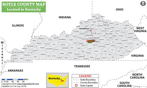 Boyle County Map, Kentucky