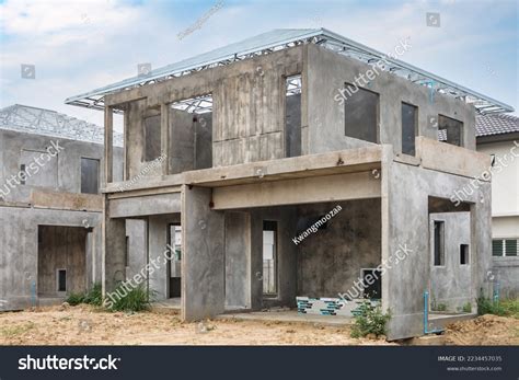 Construction Residential New House Prefabrication System Stock Photo