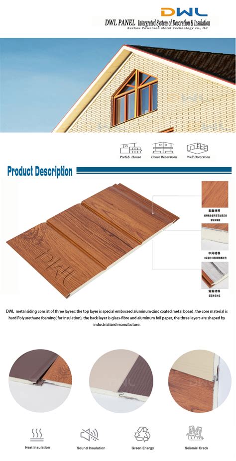 Metal Siding Paneldwl Wall Panels Pu Foam Metal Siding