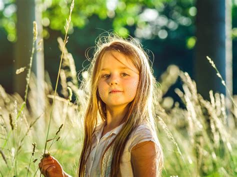 Retrato Pequeno Bonito Da Menina Da Criança Em Idade Pré escolar Na