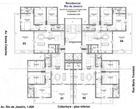 Planta da Cobertura Piso Inferior Descrição Apartamento Cobertura 4