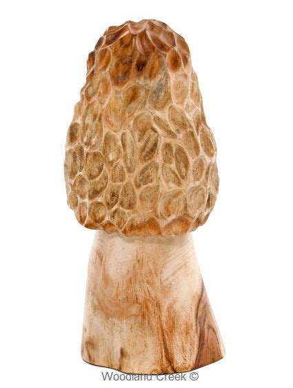 Hand Carved Morel Mushrooms In Solid Hardwood Wood Morel Mushrooms