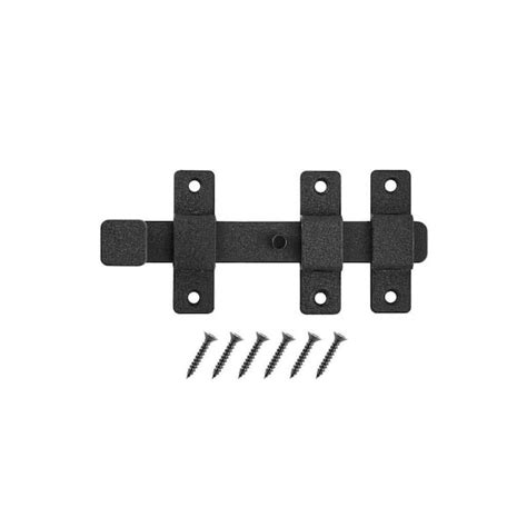 Everbilt 8 In Black Heavy Duty Slide Bolt With Rust Defender 60201 The Home Depot