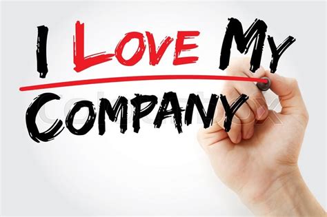 Hand Writing I Love My Company With Stock Image Colourbox