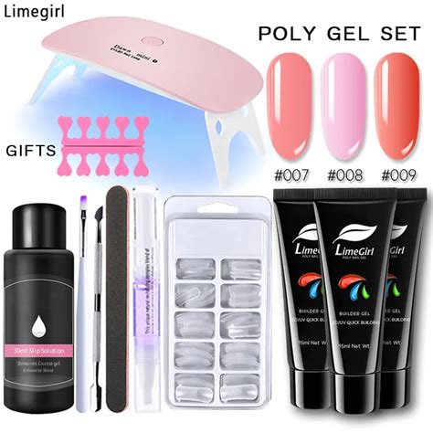 Limegirl Polygel Kits Poly Gel Nail Set With Lamp Polish Set Quick