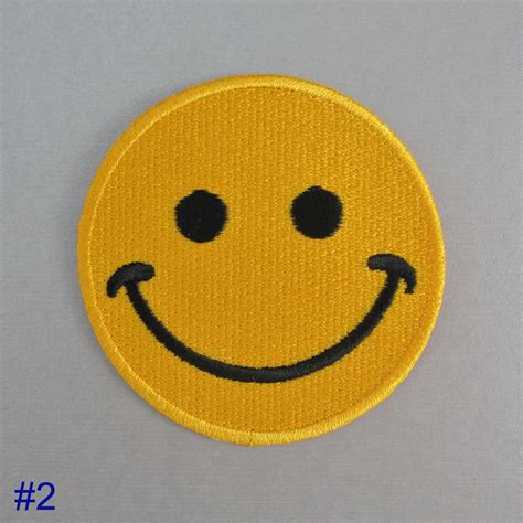 Smiley Face Iron on Embroidered Cloth Patch Badge Appliqué happy smile