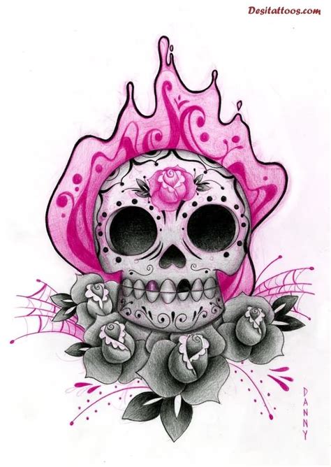 Imgs For Cute Skulls Tattoos Sugar Skull Drawing Sugar Skull Tattoos Skull Tattoo Design