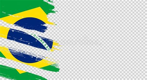 Brazil Flag With Brush Paint Textured Isolated On Png Or Transparent