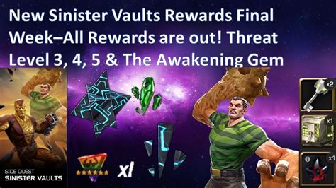 New Sinister Vaults Zone 4 Threat Level 5 4 3 Rewards New Massive