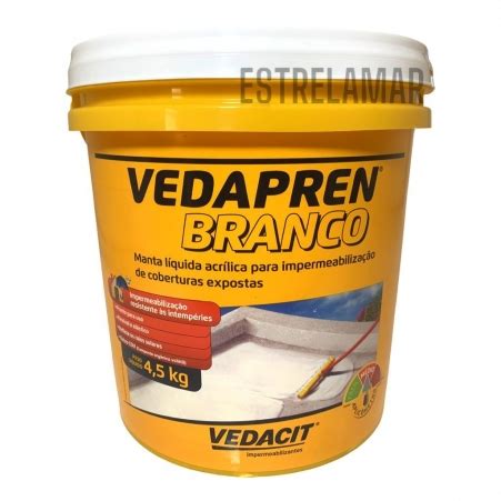 Vedapren Branco Manta Líquida 4 5 kg Vedacit Impermeabilize sua Laje