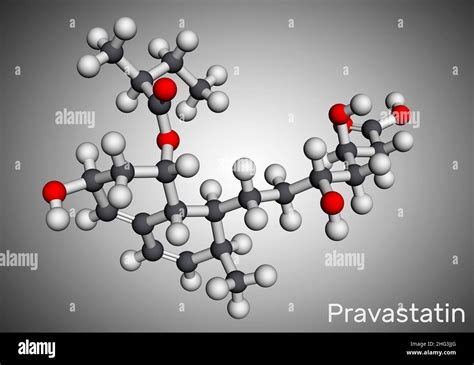 Molécula De Pravastatina Estatina Fármaco Anticolesterémico