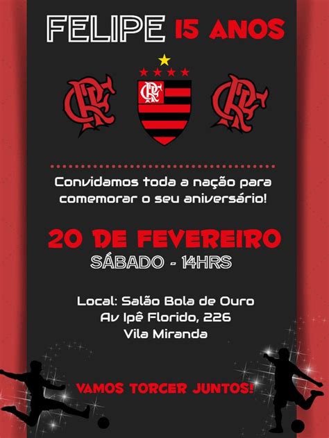 Fazer Convite Online Convite Digital Aniversario Flamengo Templates