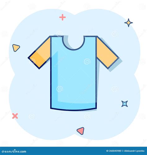 Tshirt Icon In Comic Style Casual Clothes Cartoon Vector Illustration