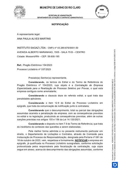 Prefeitura Notifica Empresa Respons Vel