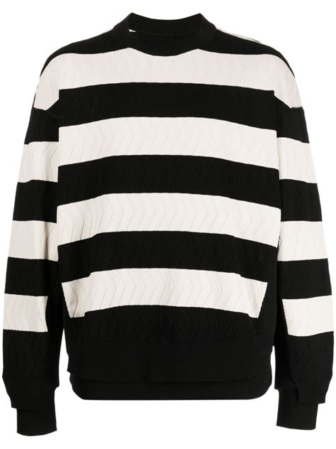 Croquis Striped Crew Neck Jumper Black Farfetch