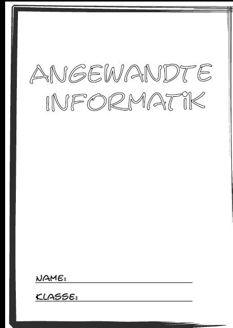 Angewandte Informatik Deckblatt Ausdrucken Deckblaetter Eu