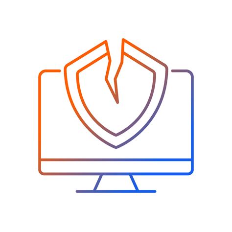 Cybersecurity Vulnerability Gradient Linear Vector Icon System