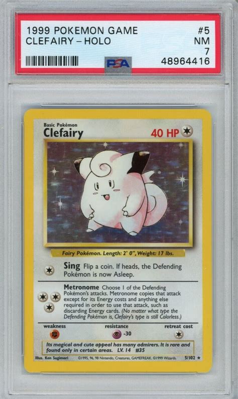 1999 Pokemon Clefairy 5 Base Set Holo Rare PSA Original 151 WOTC EBay