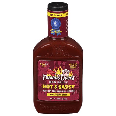 Famous Daves Hot Kansas City Style Hot And Sassy Bbq Sauce 20 Oz