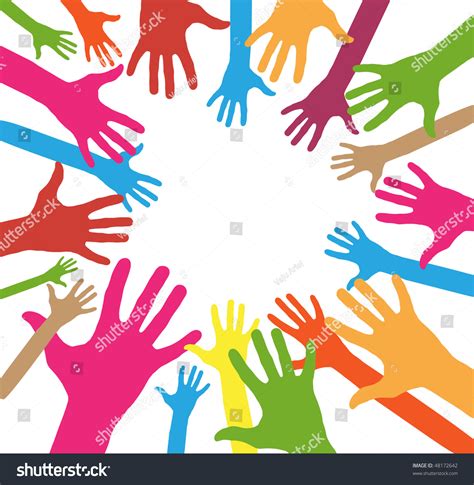 Vector Version Happy Volunteering Hands Stock Vector (Royalty Free ...