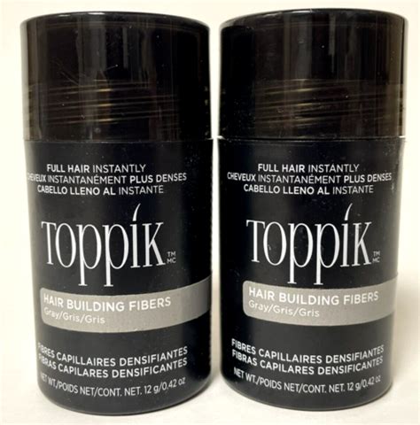 Toppik Hair Building Fibers Gray Color 2 Bottles 0 42oz Each