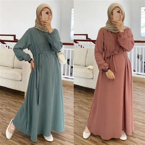 Jual GAMIS CRINKLE PREMIUM AIRFLOW HAULA DRESS GAMIS POLOS SIMPLE