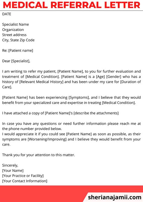 Medical Referral Letter Template