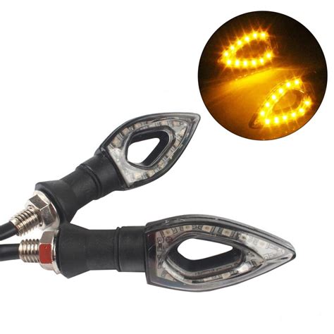 Pair Of V Led Turning Signal Light Lamp Blinker For Motorcycle