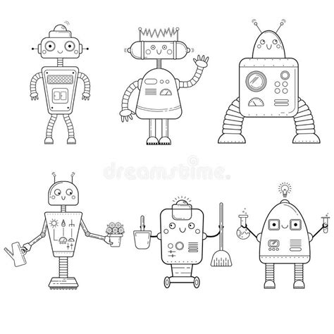 Robots Vector Cartoon Robotic Kids Toy Animal Character Cat Dog