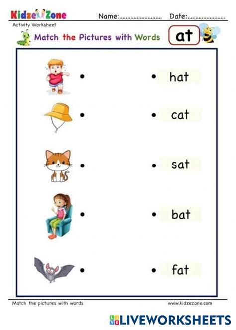 Matching Words Live Worksheets