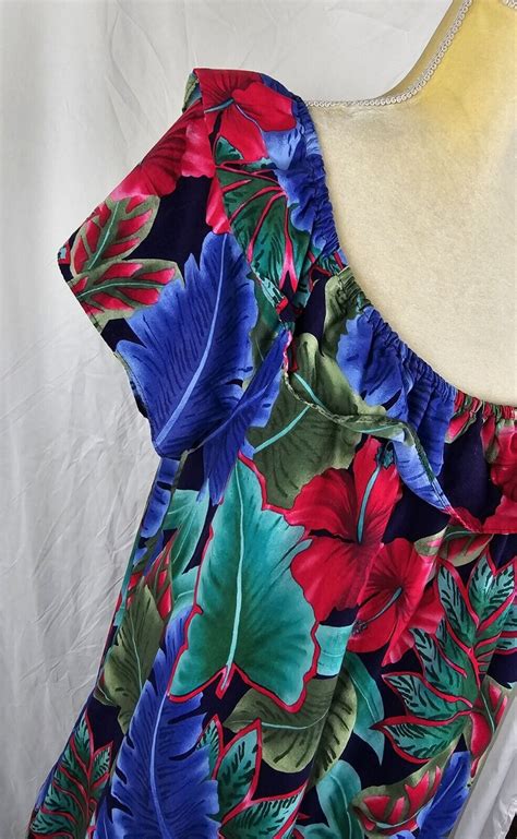 Hilo Hattie Floral Tropical Vintage Hawaiian Maxi Dre… Gem