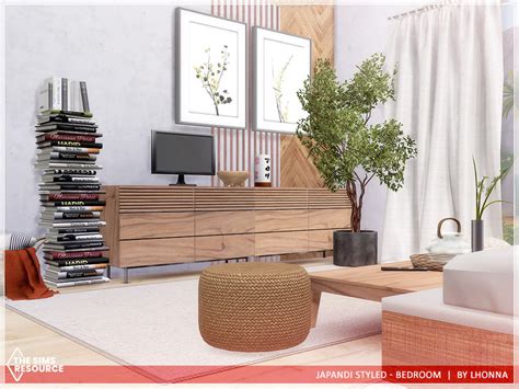 The Sims Resource Japandi Styled Bedroom TSR CC Only