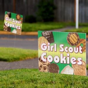 Girl Scout Cookies Yard Sign In X In Double Sided Etsy