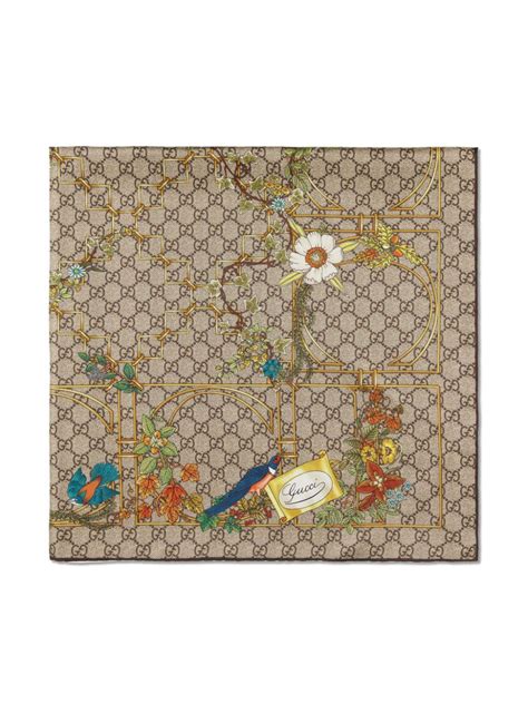 Gucci Floral Print Silk Scarf Farfetch