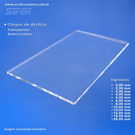 Chapas Em Acrilico Transparente 4mm De Espessura Tamanho 1x2 Metros