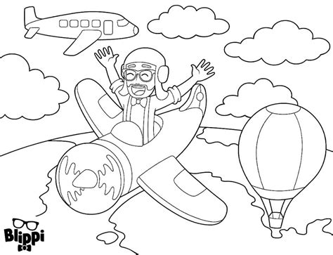 Blippi Volando Para Colorear Imprimir E Dibujar Coloringlib