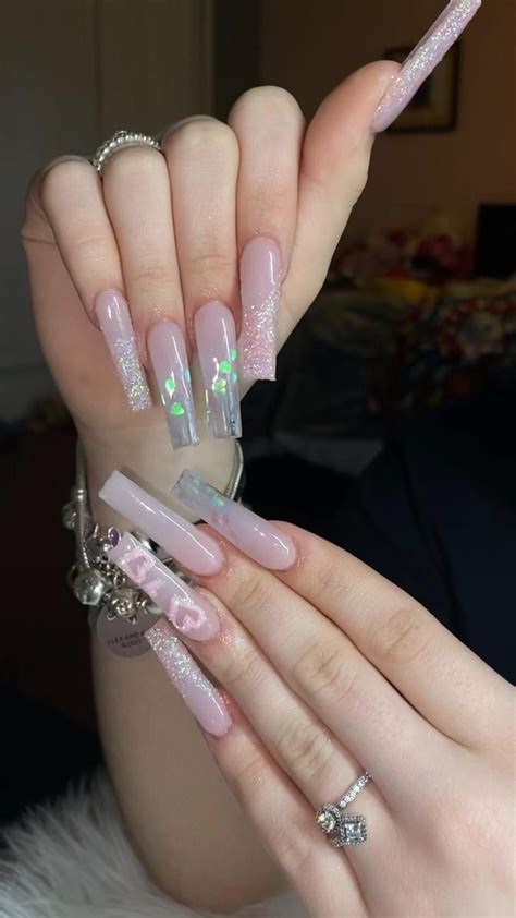 Acrylic Nails Coffin Pink Long Square Acrylic Nails Long Square Nails