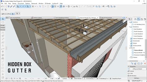 Box Gutter Roof Structure In Archicad Tutorial Youtube