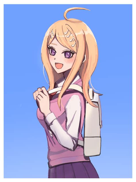 Safebooru 1girl D Ahoge Akamatsu Kaede Arironpawa Backpack Bag