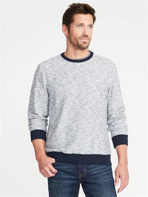 Textured Terry Crew Neck Sweater For Men Old Navy