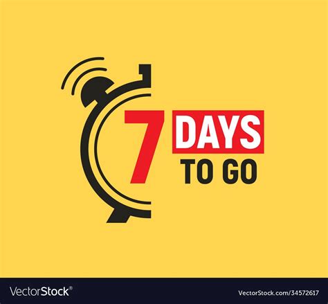 7 days to go last countdown icon seven day vector image on VectorStock ...